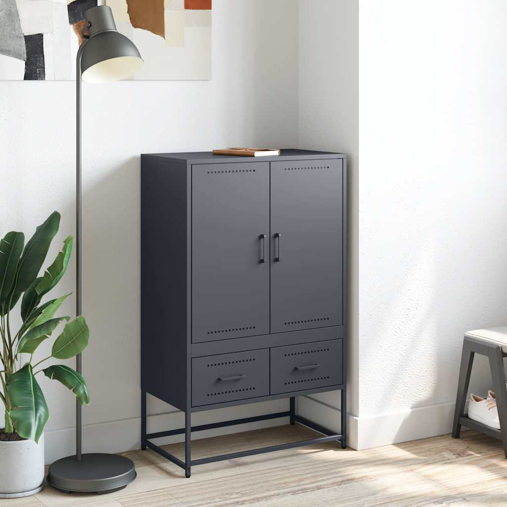 Credenza Antracite 68x39x111,5 cm Acciaio | homemem39