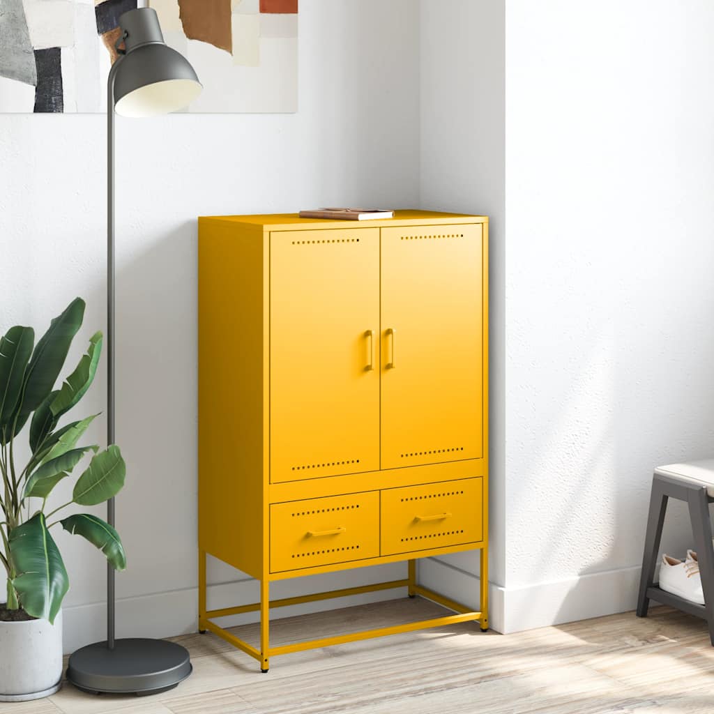 Credenza Giallo Senape 68x39x111,5 cm in Acciaio - homemem39