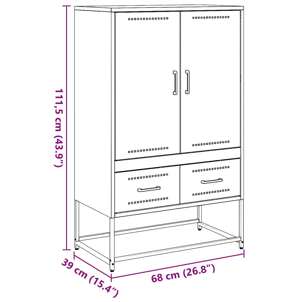 Credenza Giallo Senape 68x39x111,5 cm in Acciaio | homemem39