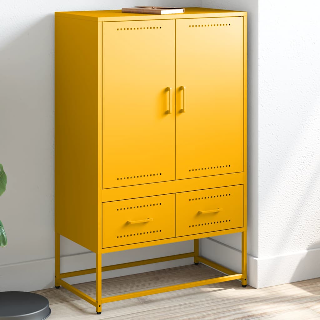 Credenza Giallo Senape 68x39x111,5 cm in Acciaio - homemem39