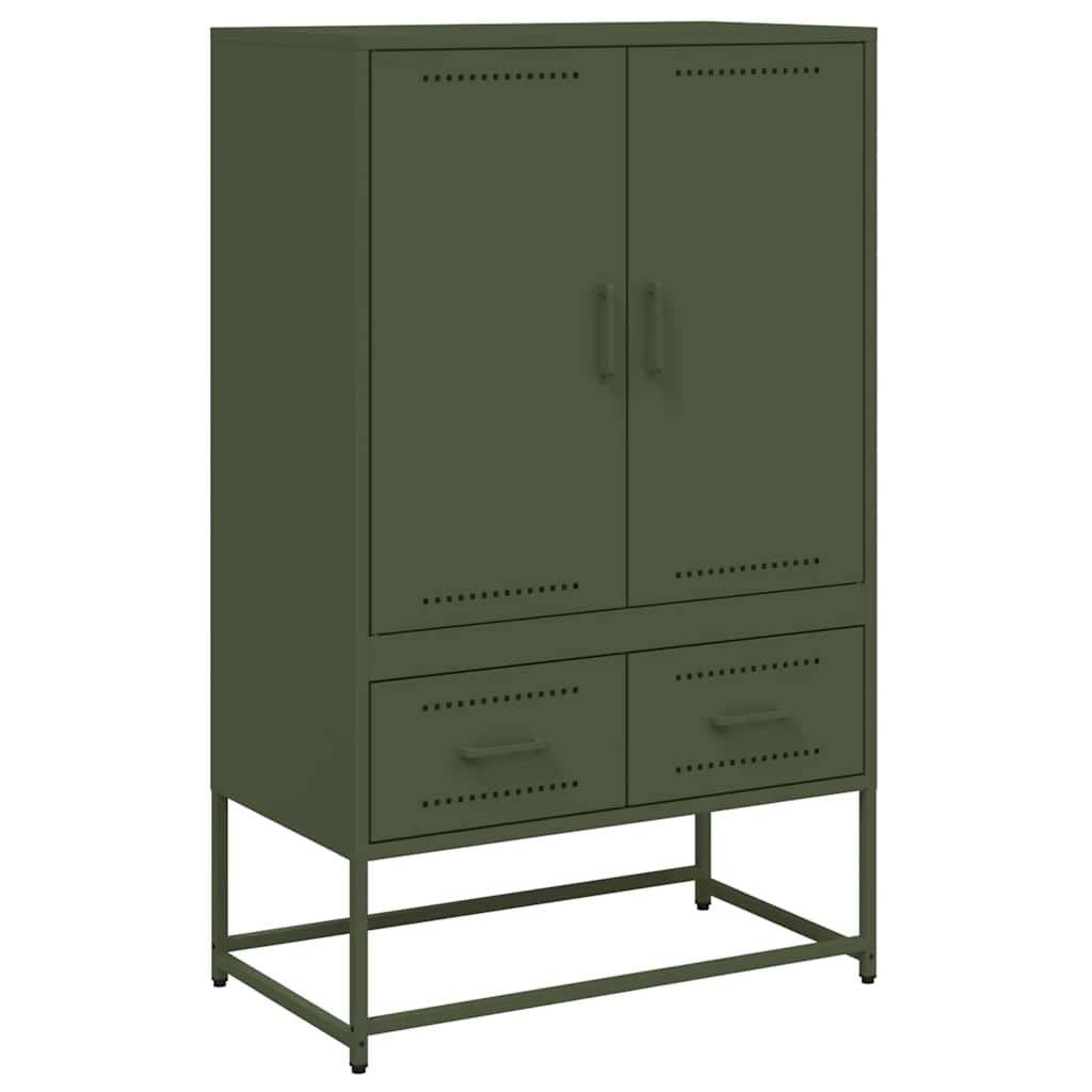 Credenza Verde Oliva 68x39x111,5 cm in Acciaio - homemem39