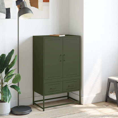Credenza Verde Oliva 68x39x111,5 cm in Acciaio - homemem39