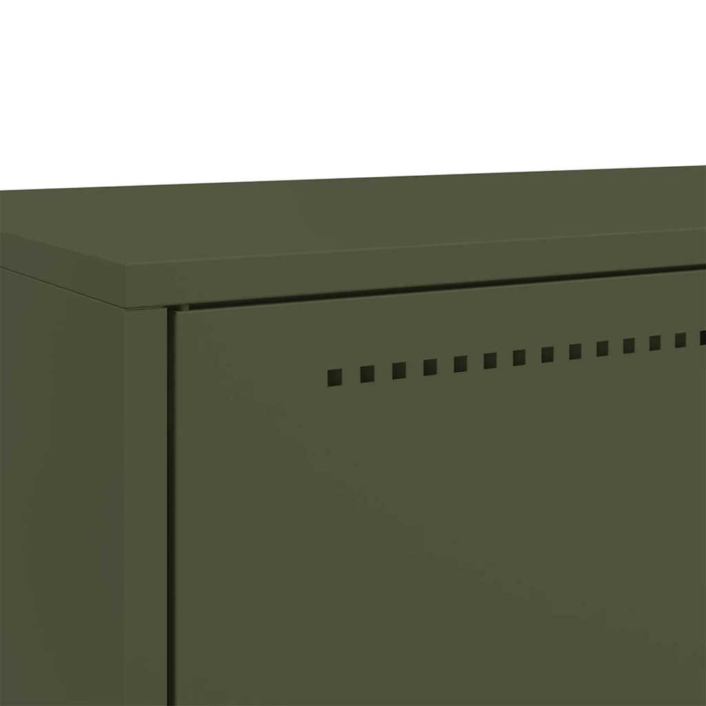 Credenza Verde Oliva 68x39x111,5 cm in Acciaio - homemem39