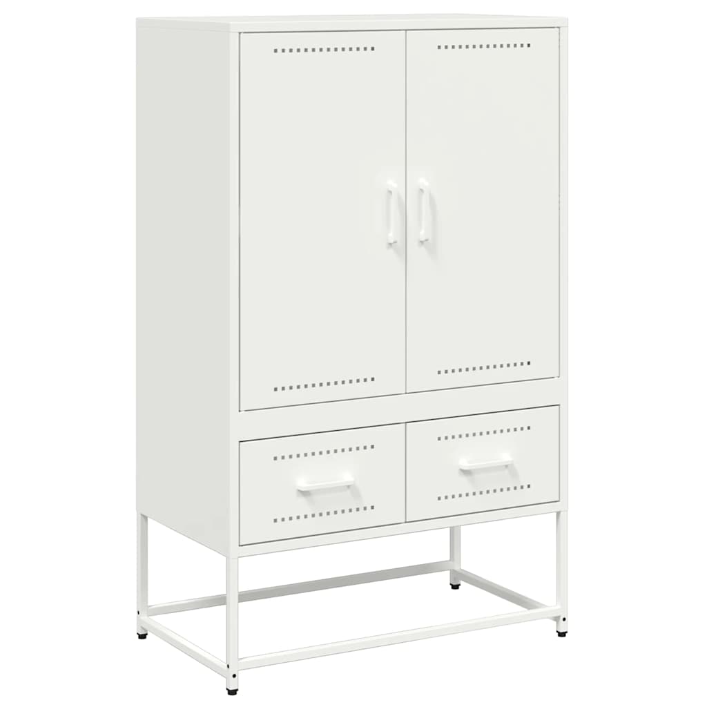 Credenza Bianca 68x39x111,5 cm Acciaio - homemem39