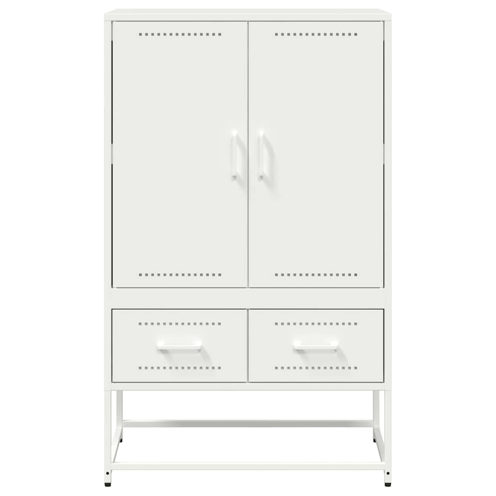 Credenza Bianca 68x39x111,5 cm Acciaio - homemem39