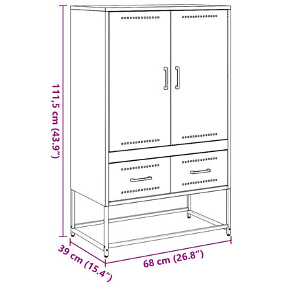 Credenza Bianca 68x39x111,5 cm Acciaio