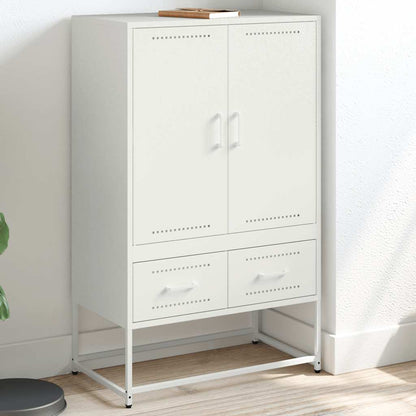 Credenza Bianca 68x39x111,5 cm Acciaio - homemem39