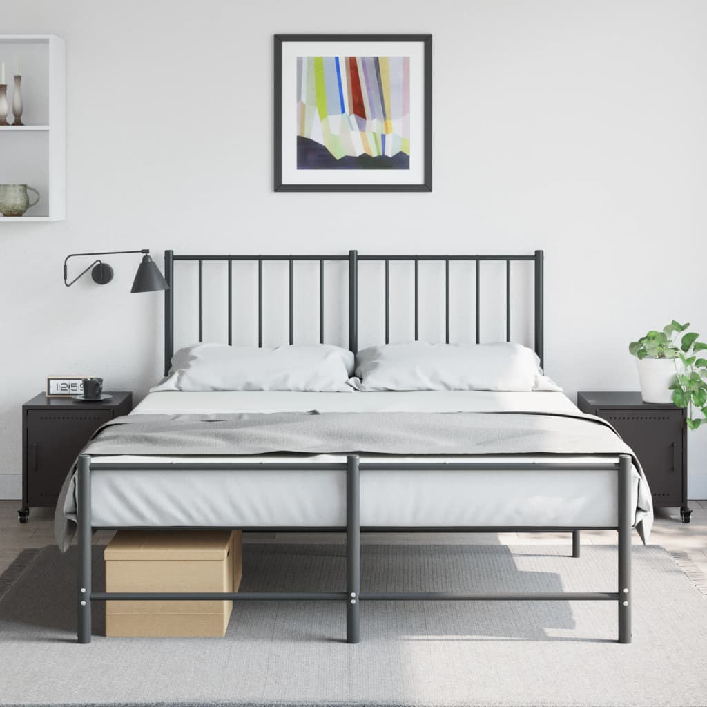 Comodini 2 pz Neri 36x39x43,5 cm in Acciaio - homemem39