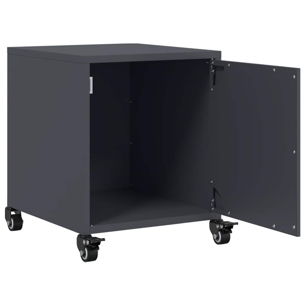 Comodino Antracite 36x39x43,5 cm in Acciaio - homemem39