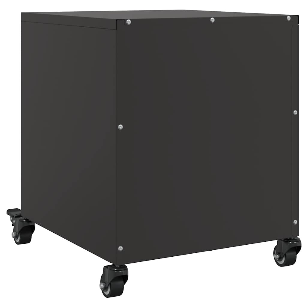 Comodino Nero 36x39x43,5 cm in Acciaio - homemem39