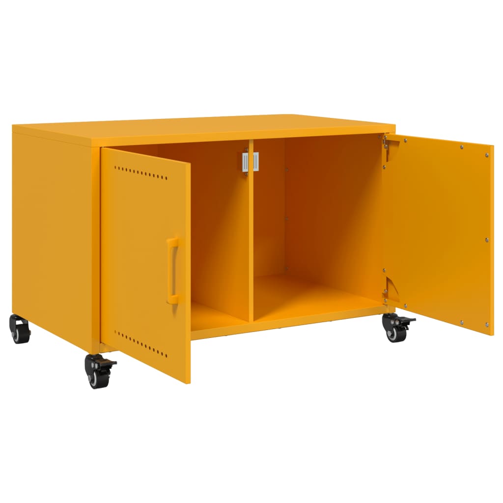 Mobile TV Giallo Senape 68x39x43,5cm Acciaio Laminato a Freddo - homemem39