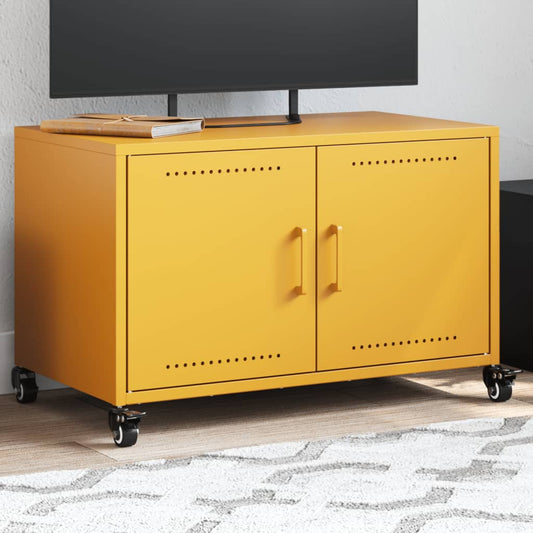 Mobile TV Giallo Senape 68x39x43,5cm Acciaio Laminato a Freddo - homemem39