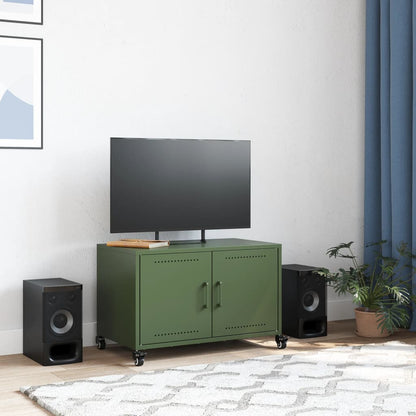 Mobile TV Verde Oliva 68x39x43,5 cm in Acciaio - homemem39