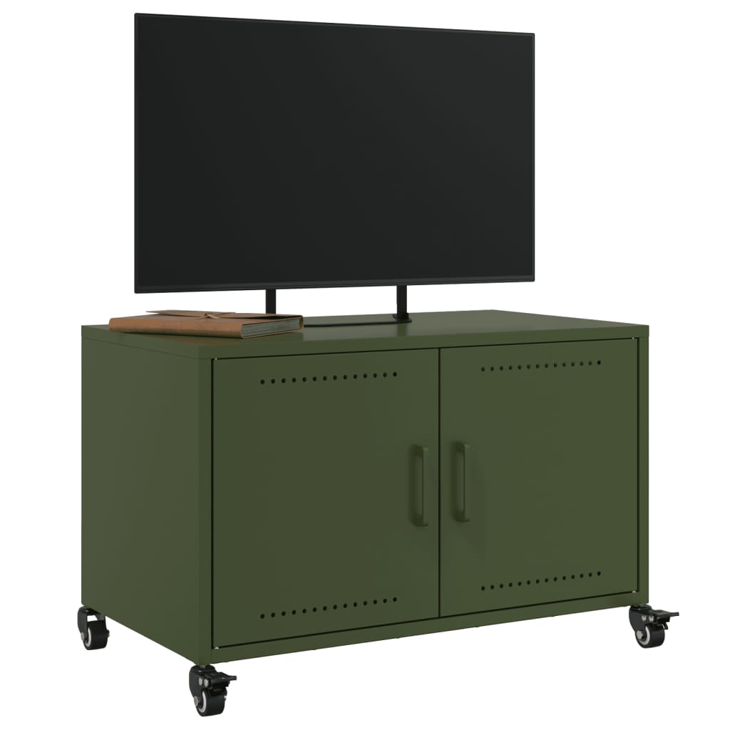Mobile TV Verde Oliva 68x39x43,5 cm in Acciaio - homemem39