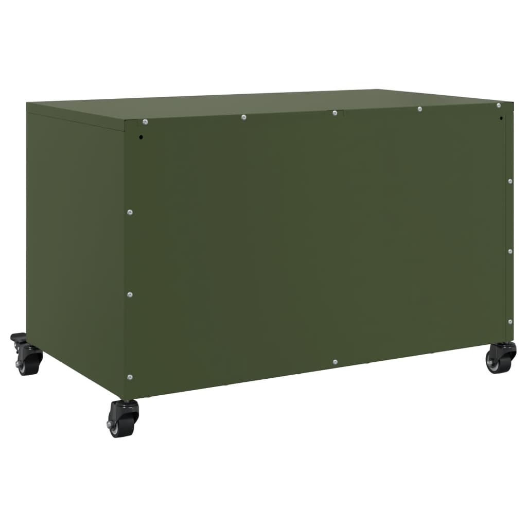 Mobile TV Verde Oliva 68x39x43,5 cm in Acciaio - homemem39