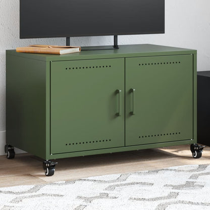 Mobile TV Verde Oliva 68x39x43,5 cm in Acciaio - homemem39