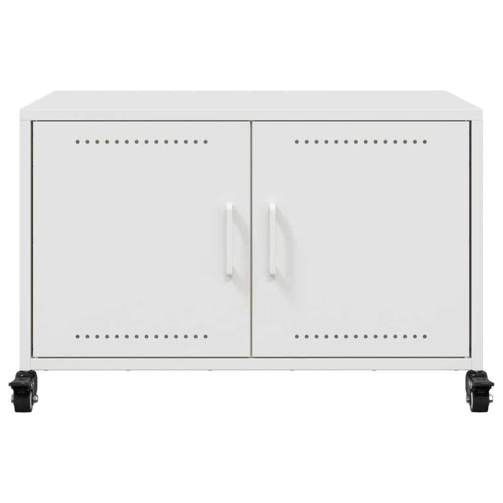 Mobile TV Bianco 68x39x43,5 cm in Acciaio Laminato a Freddo - homemem39