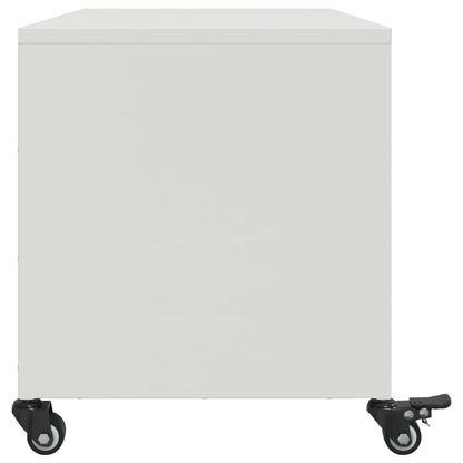 Mobile TV Bianco 68x39x43,5 cm in Acciaio Laminato a Freddo - homemem39