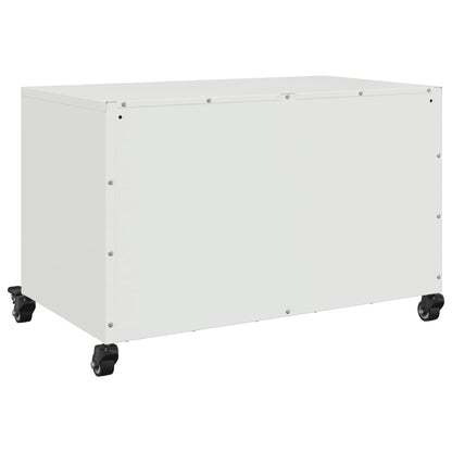 Mobile TV Bianco 68x39x43,5 cm in Acciaio Laminato a Freddo - homemem39