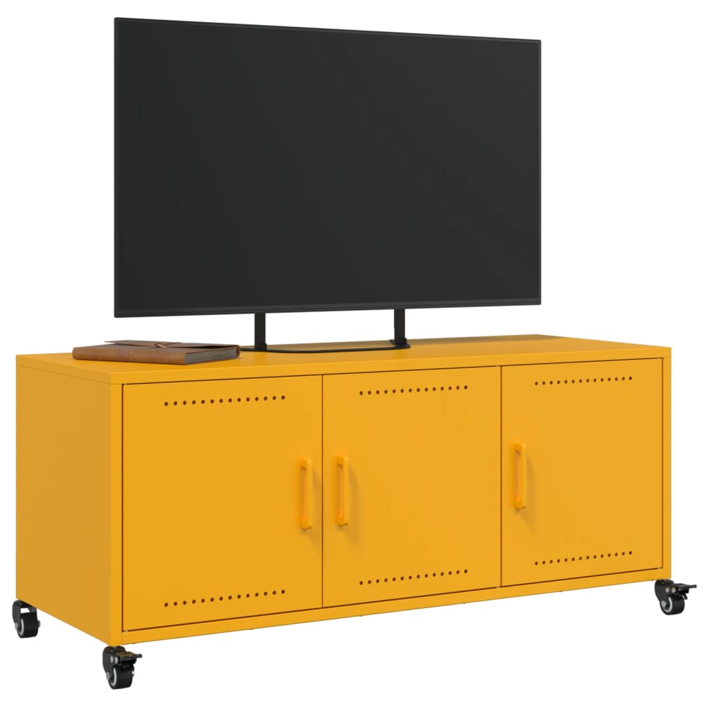 Mobile TV Giallo Senape 100,5x39x43,5 cm in Acciaio - homemem39