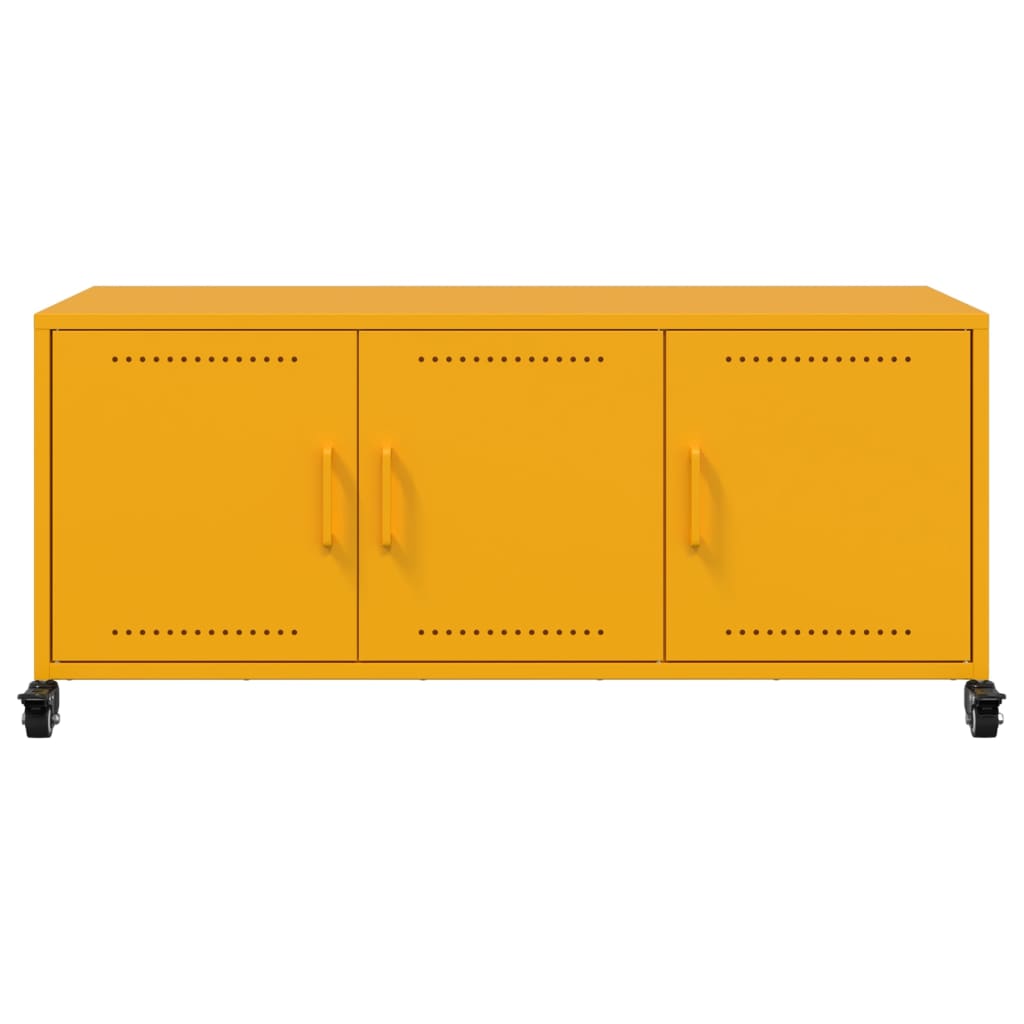 Mobile TV Giallo Senape 100,5x39x43,5 cm in Acciaio - homemem39