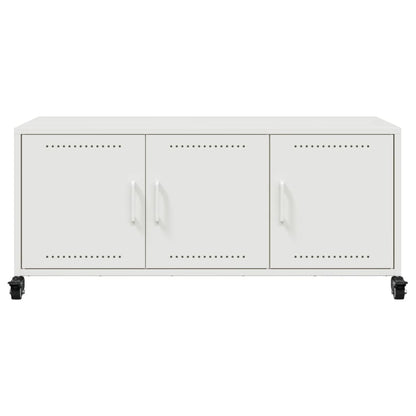 Mobile TV Bianco 100,5x39x43,5 cm in Acciaio Laminato a Freddo - homemem39