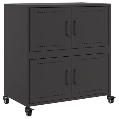 Credenza Nera 68x39x72 cm in Acciaio - homemem39