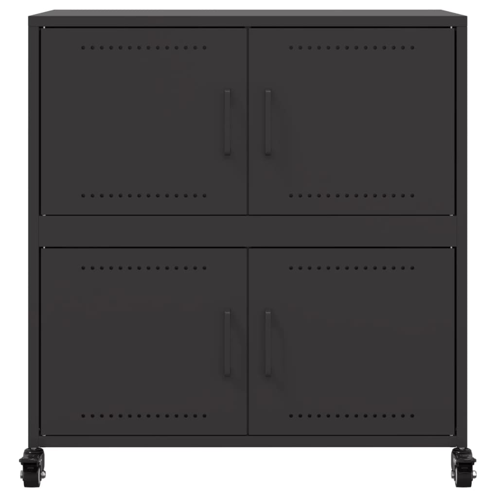 Credenza Nera 68x39x72 cm in Acciaio - homemem39