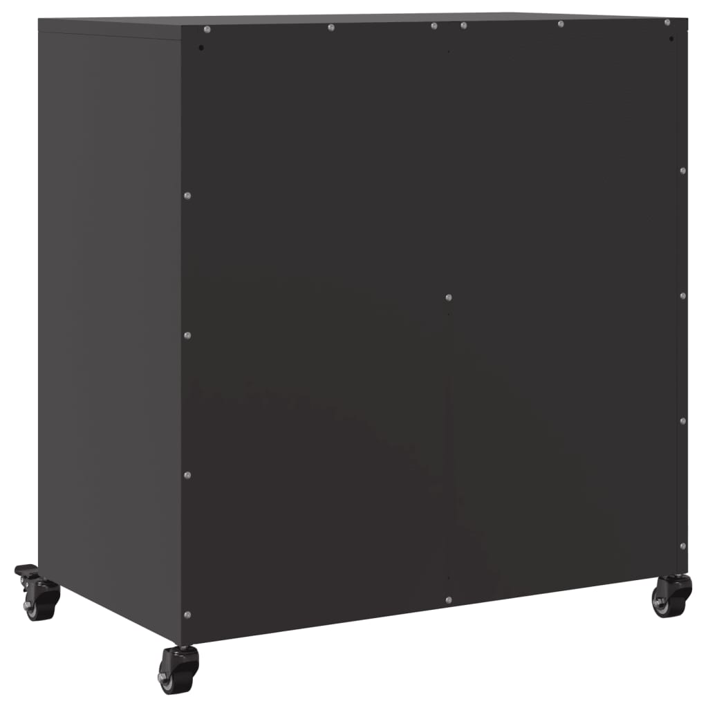 Credenza Nera 68x39x72 cm in Acciaio - homemem39