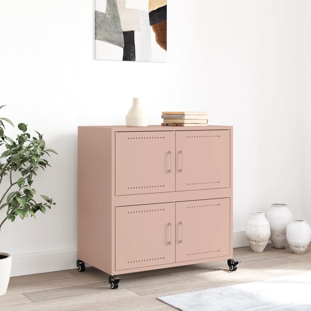 Credenza Rosa 68x39x72 cm in Acciaio - homemem39