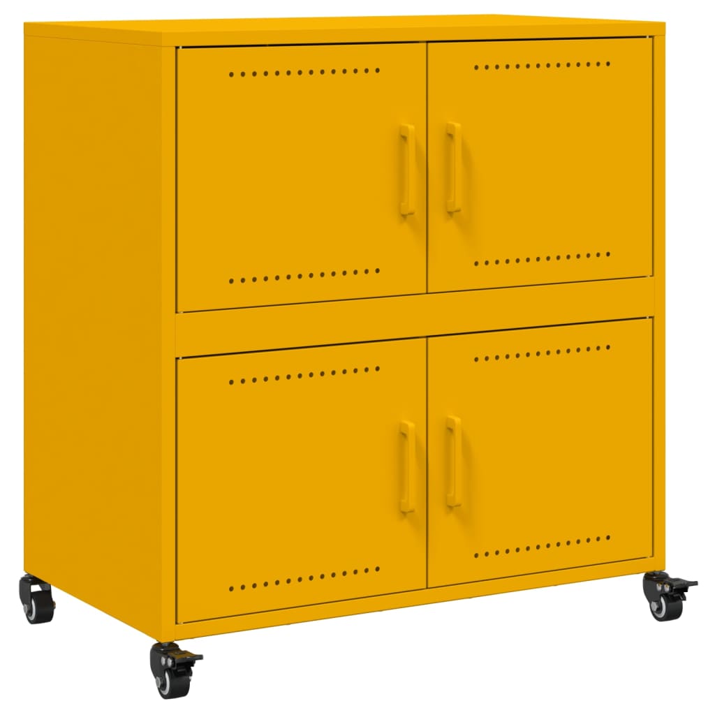 Credenza Giallo Senape 68x39x72 cm in Acciaio - homemem39