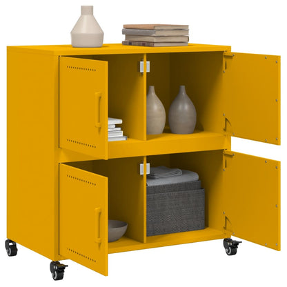 Credenza Giallo Senape 68x39x72 cm in Acciaio - homemem39