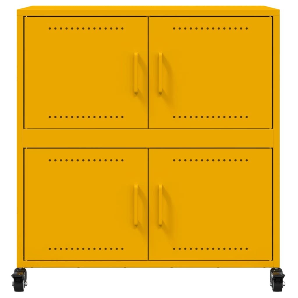 Credenza Giallo Senape 68x39x72 cm in Acciaio