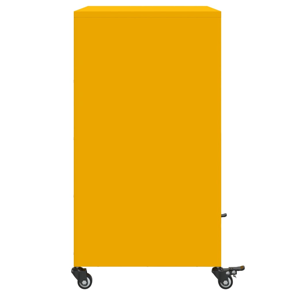 Credenza Giallo Senape 68x39x72 cm in Acciaio - homemem39