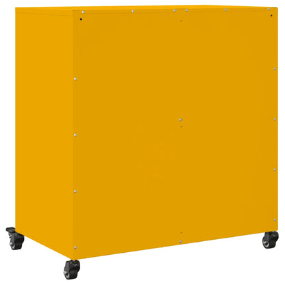 Credenza Giallo Senape 68x39x72 cm in Acciaio - homemem39