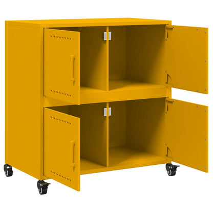 Credenza Giallo Senape 68x39x72 cm in Acciaio - homemem39