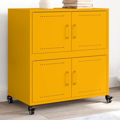 Credenza Giallo Senape 68x39x72 cm in Acciaio - homemem39