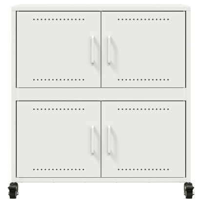 Credenza Bianca 68x39x72 cm in Acciaio - homemem39