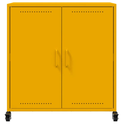 Credenza Giallo Senape 68x39x72 cm in Acciaio