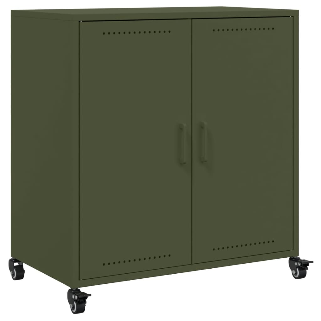 Credenza Verde Oliva 68x39x72 cm in Acciaio