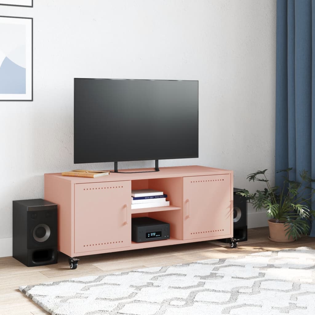 Mobile TV Rosa 100,5x39x43,5 cm in Acciaio - homemem39