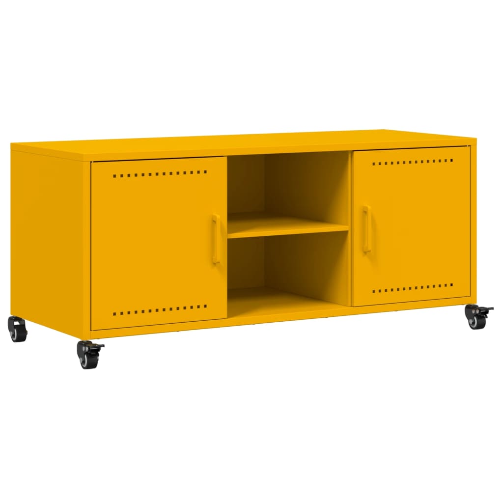 Mobile TV Giallo Senape 100,5x39x43,5 cm in Acciaio - homemem39