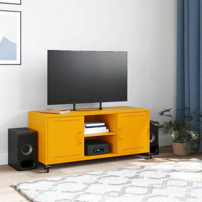 Mobile TV Giallo Senape 100,5x39x43,5 cm in Acciaio - homemem39