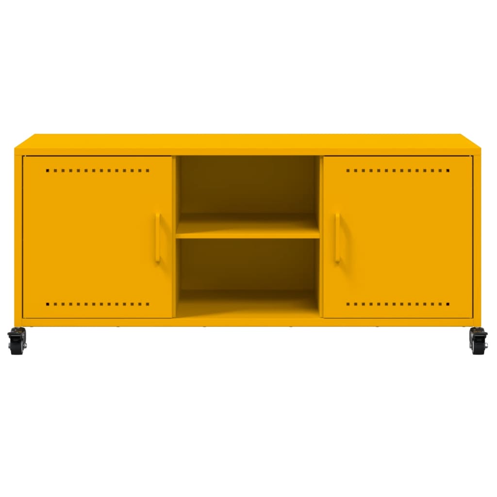 Mobile TV Giallo Senape 100,5x39x43,5 cm in Acciaio - homemem39