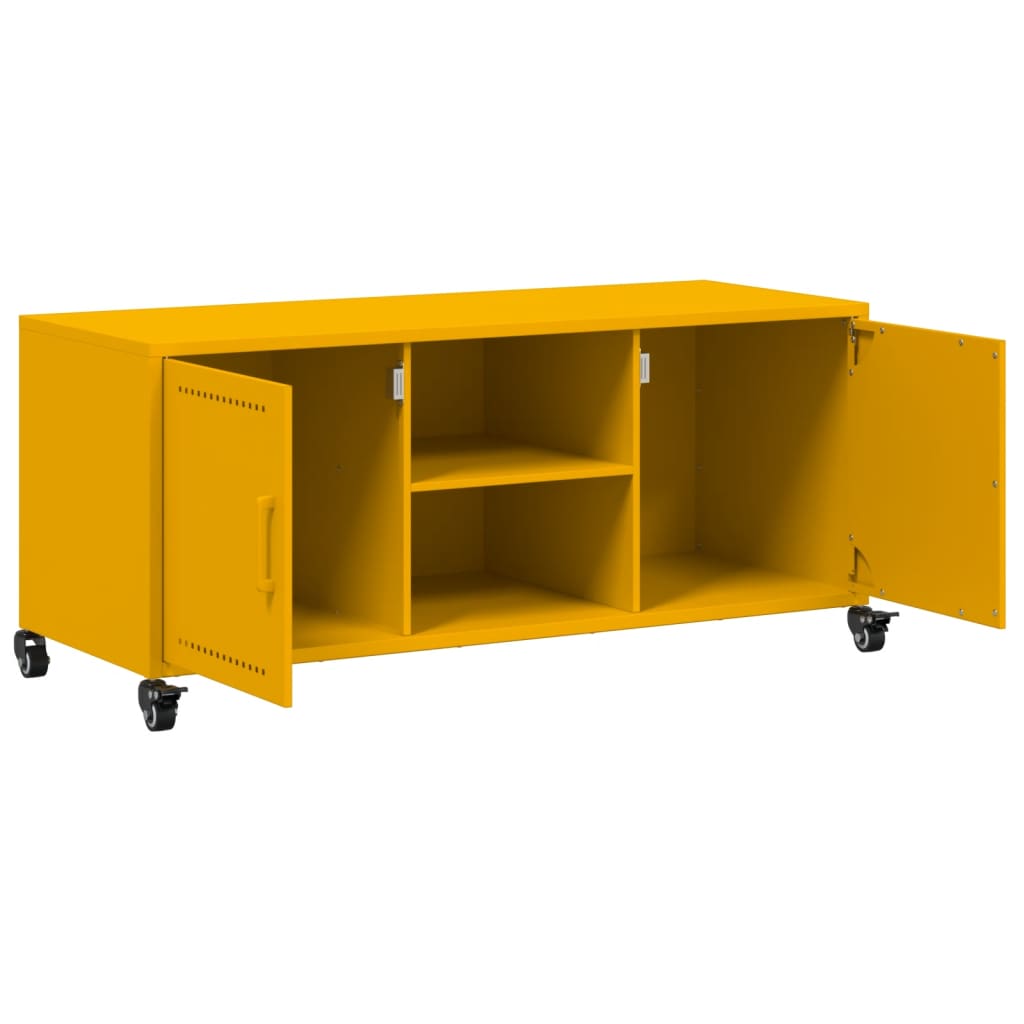 Mobile TV Giallo Senape 100,5x39x43,5 cm in Acciaio - homemem39