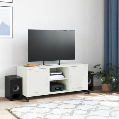 Mobile TV Bianco 100,5x39x43,5 cm in Acciaio - homemem39