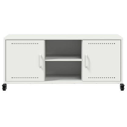 Mobile TV Bianco 100,5x39x43,5 cm in Acciaio - homemem39