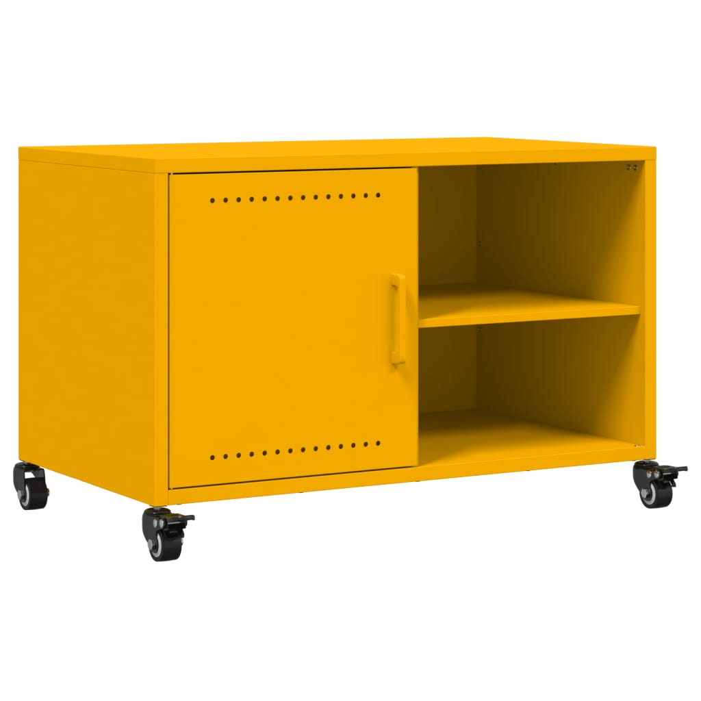 Mobile TV Giallo Senape 68x39x43,5 cm in Acciaio - homemem39