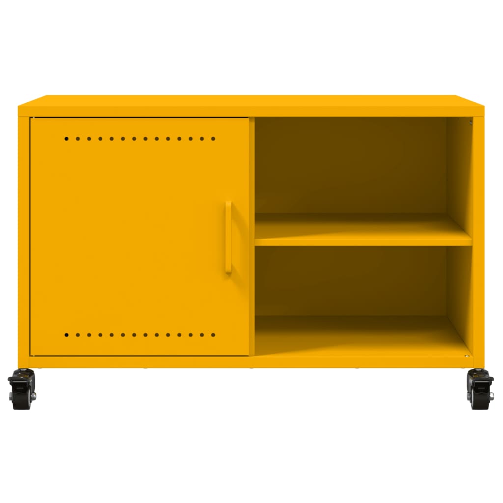 Mobile TV Giallo Senape 68x39x43,5 cm in Acciaio - homemem39