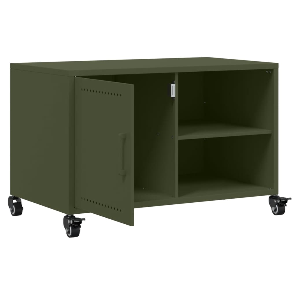 Mobile TV Verde Oliva 68x39x43,5 cm in Acciaio - homemem39